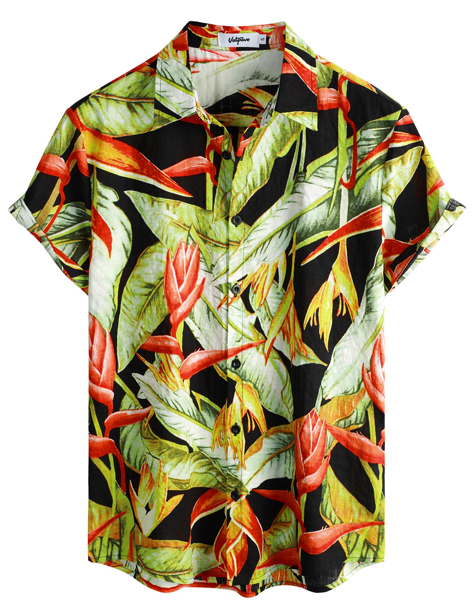 VATPAVE Mens Casual Hawaiian Floral Shirts Short Sleeve Button Down Tropical Shirts Beach Summer Shirts