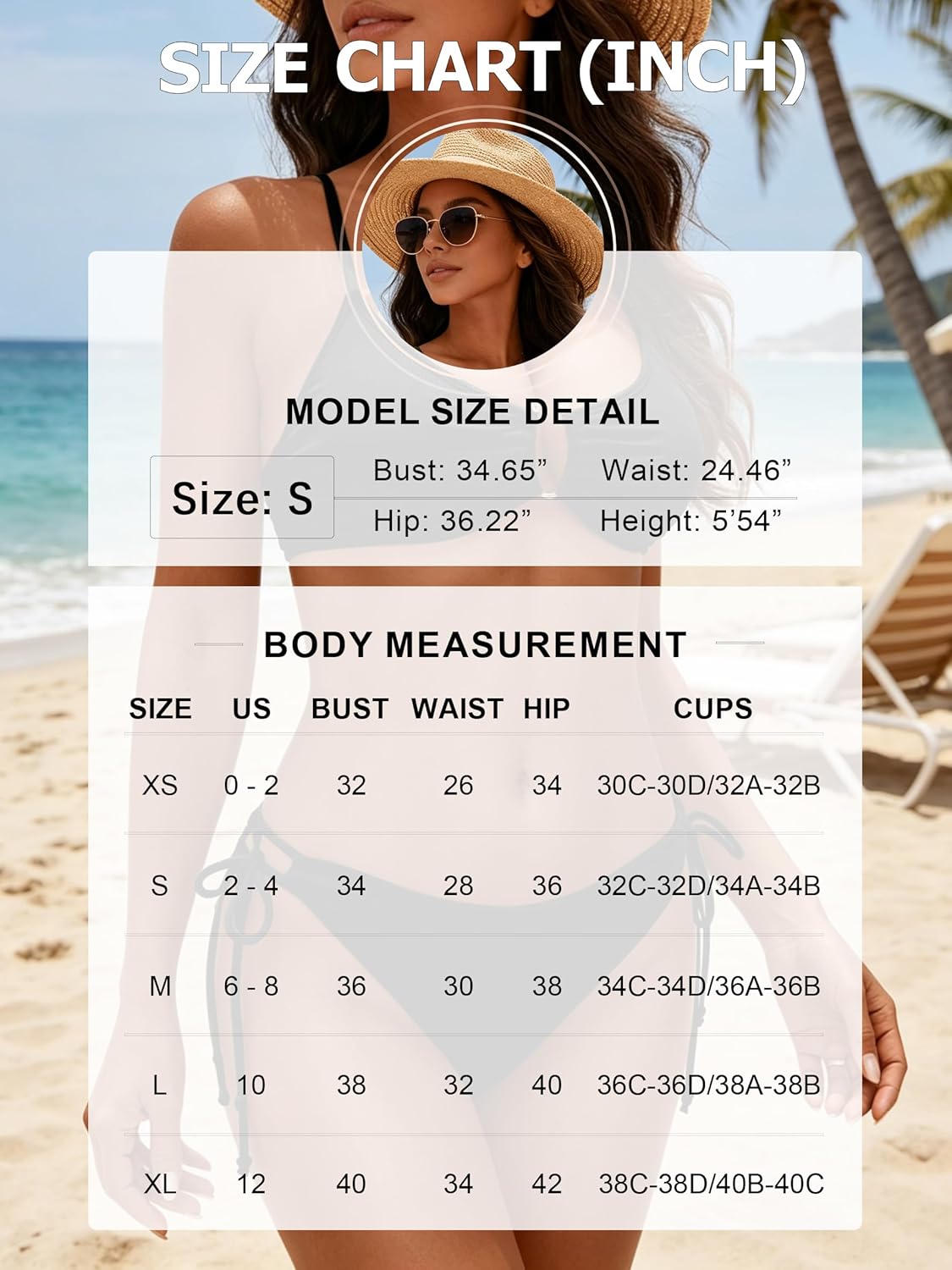 Women's Sexy Two Piece Bikini Set Push Up Textured U-Wire Bathing Suit String Adjustable Straps Swimsuit