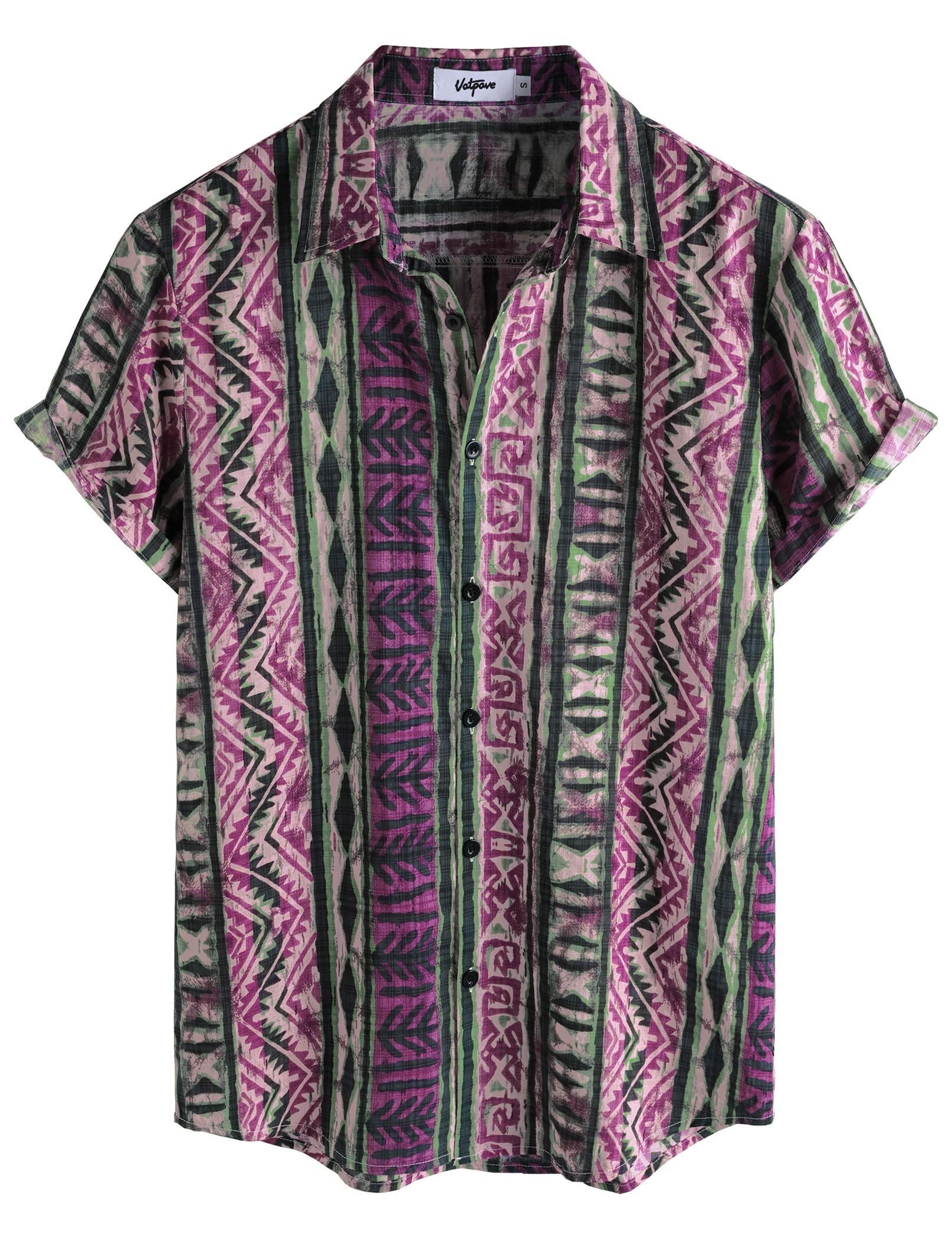 VATPAVE Mens Casual Hawaiian Floral Shirts Short Sleeve Button Down Tropical Shirts Beach Summer Shirts