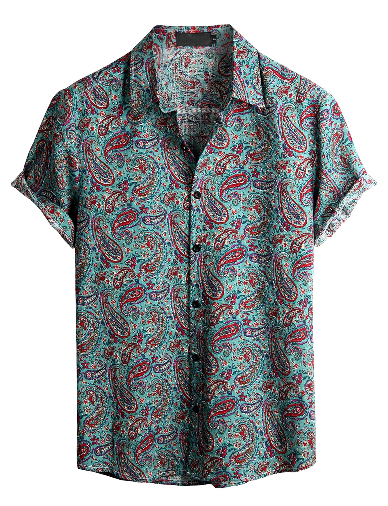VATPAVE Mens Casual Hawaiian Floral Shirts Short Sleeve Button Down Tropical Shirts Beach Summer Shirts