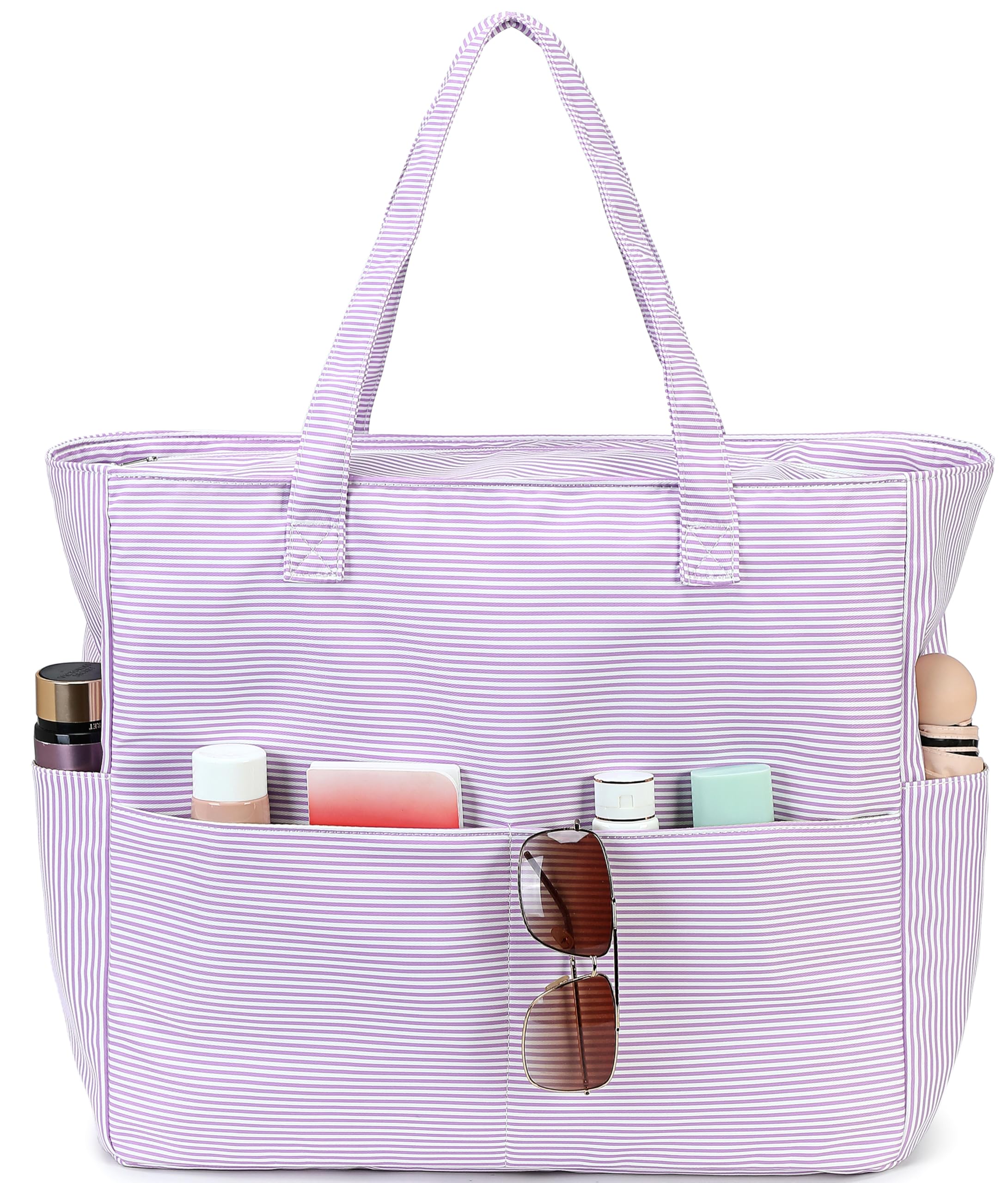 LEDAOU Large Beach Bag Women Waterproof Sandproof Zipper Beach Tote Pool Bag for Swim Gym Grocery Travel with Wet Pocket | Waterproof