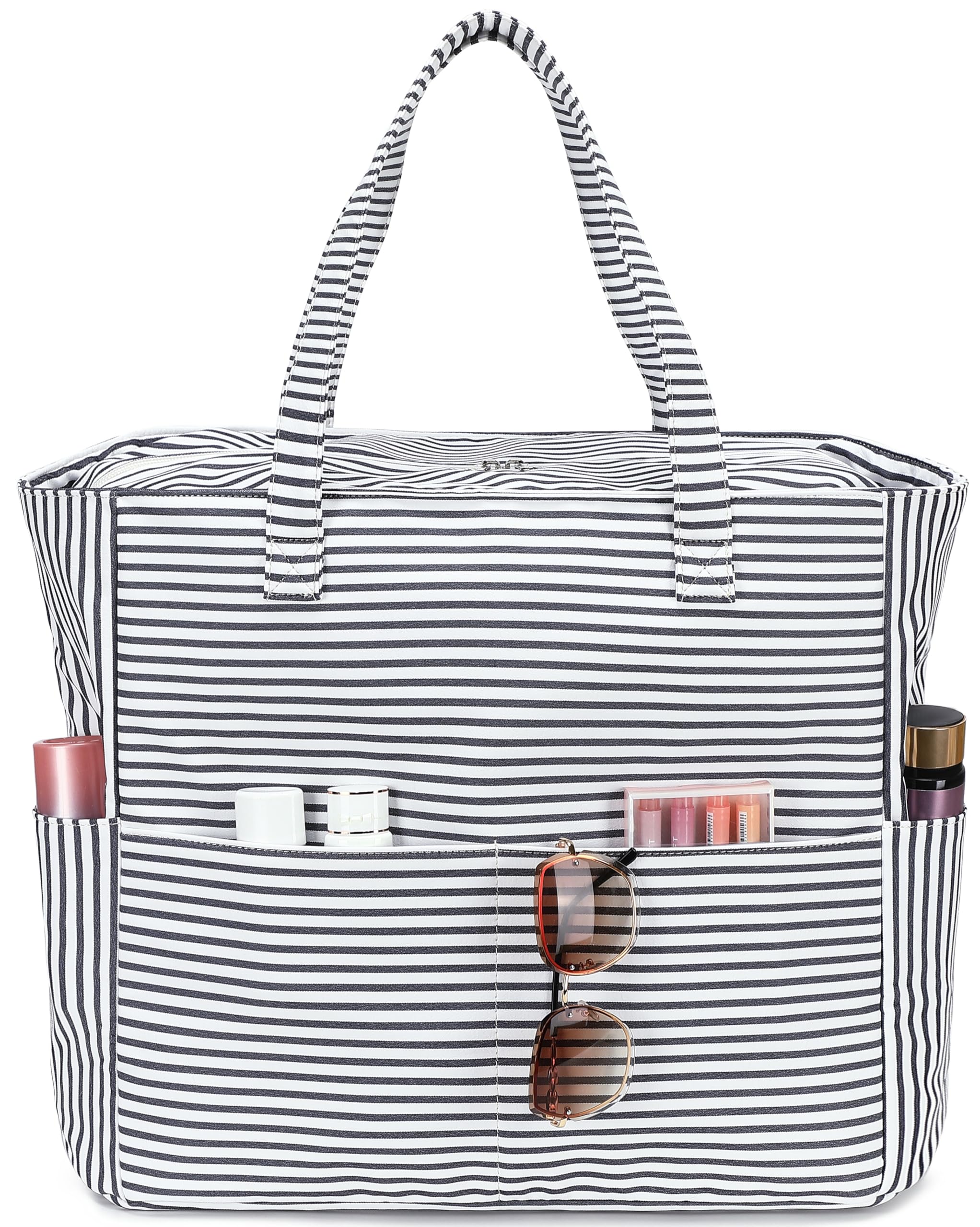 LEDAOU Large Beach Bag Women Waterproof Sandproof Zipper Beach Tote Pool Bag for Swim Gym Grocery Travel with Wet Pocket | Waterproof