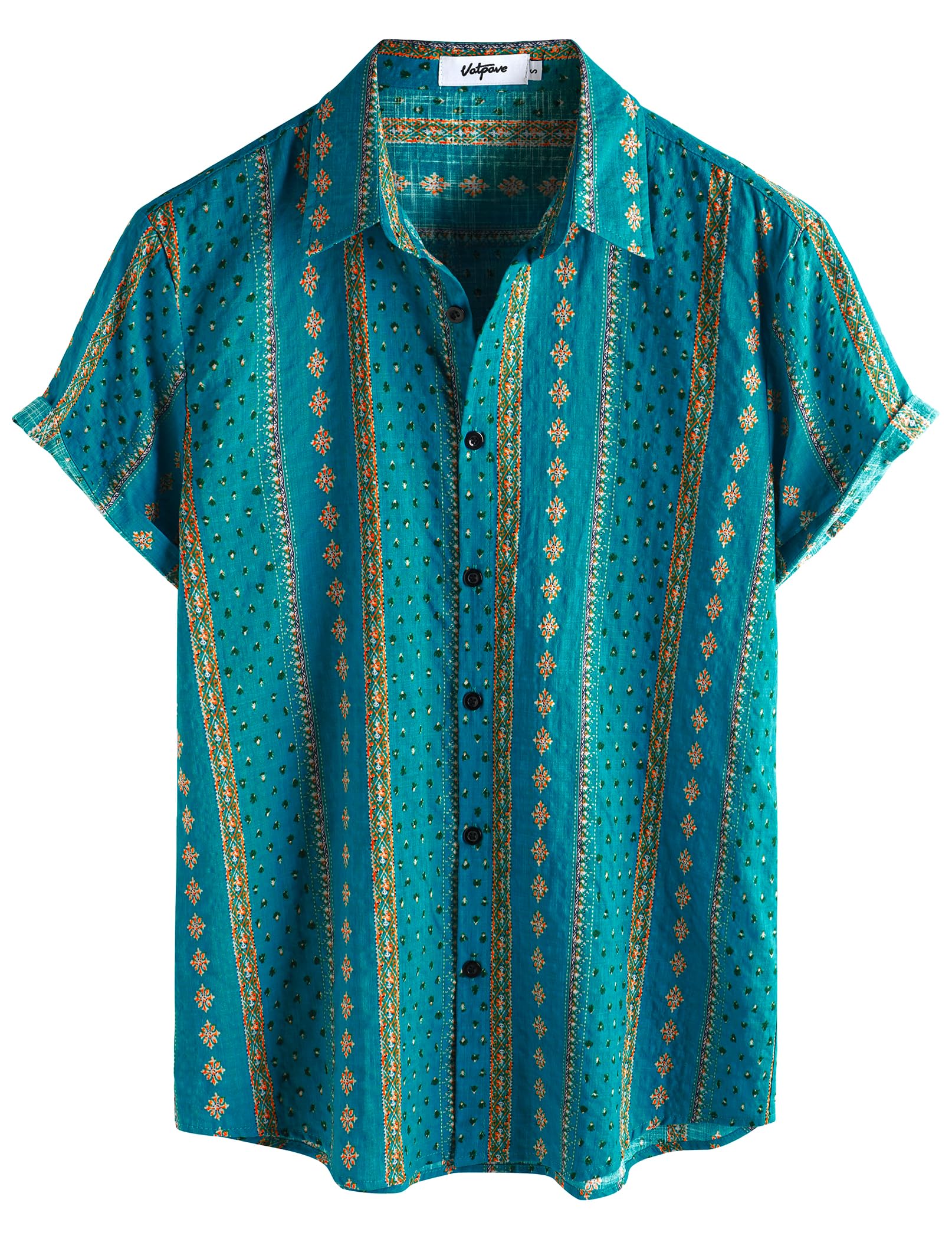 VATPAVE Mens Casual Hawaiian Floral Shirts Short Sleeve Button Down Tropical Shirts Beach Summer Shirts