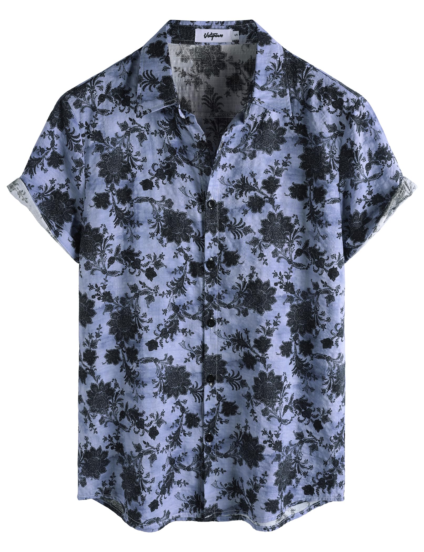 VATPAVE Mens Casual Hawaiian Floral Shirts Short Sleeve Button Down Tropical Shirts Beach Summer Shirts